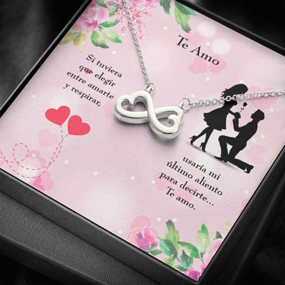 Te Amo Spanish Necklace Infinity Stainless Steel Pendant Love Message Card Wife Gift - Infinity Love Necklace