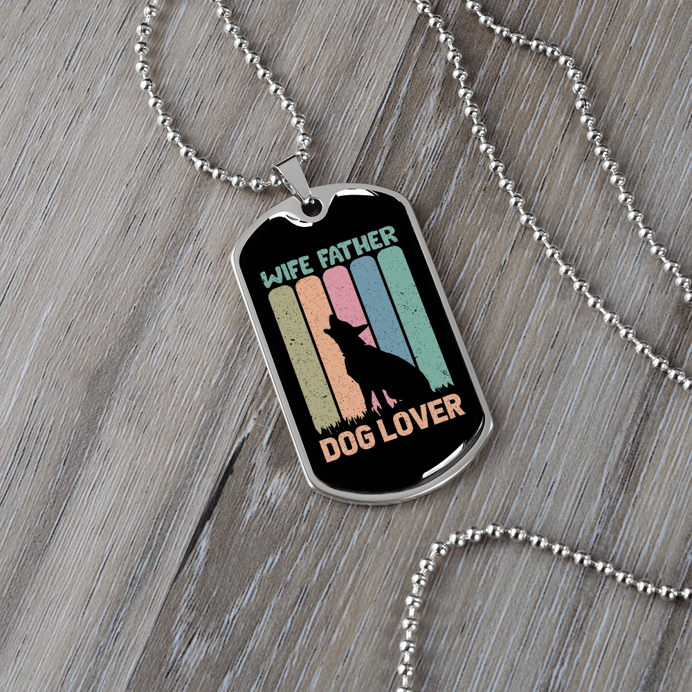 Wife Father Dog Lover Gift Stainless Steel or 18k Gold Dog Tag 24" Chain - Luxury Love Messages Dog Tag Gifts For Man, Woman