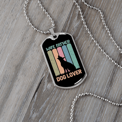 Wife Father Dog Lover Gift Stainless Steel or 18k Gold Dog Tag 24" Chain - Luxury Love Messages Dog Tag Gifts For Man, Woman