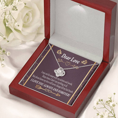 Apology To Wife Girlfriend My Love Love Knot Pendant Necklace Stainless Steel W Cz Stone - Luxury Love Knot Necklace Meanful Gift Idea For Her/Him