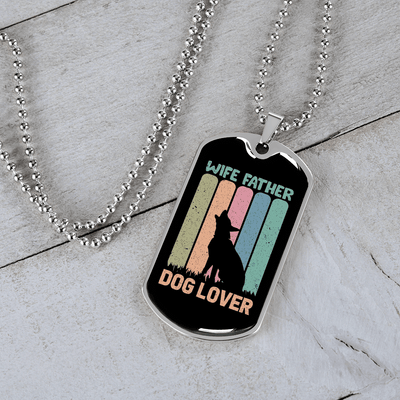 Wife Father Dog Lover Gift Stainless Steel or 18k Gold Dog Tag 24" Chain - Luxury Love Messages Dog Tag Gifts For Man, Woman