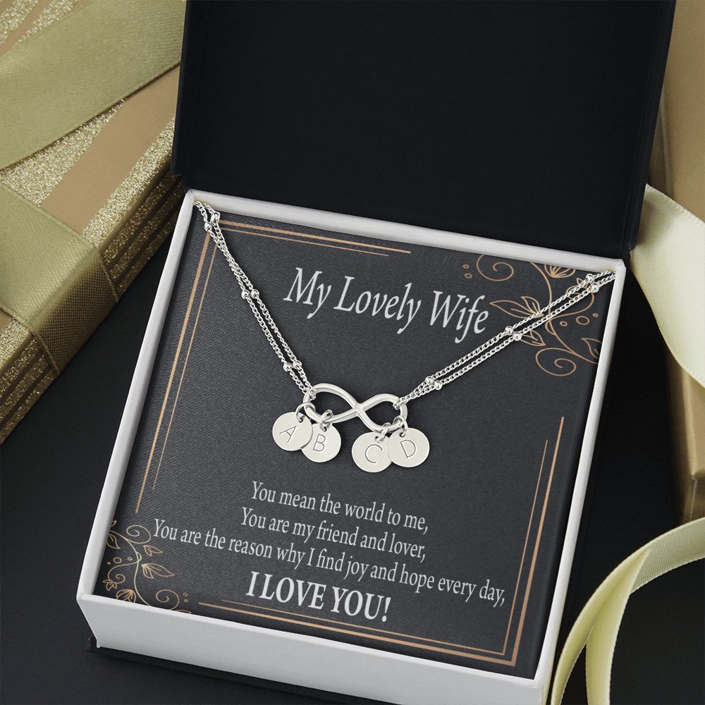 To My Wife You Are The Reason Infinity Bracelet With Initial Charms - Infinity Bracelet