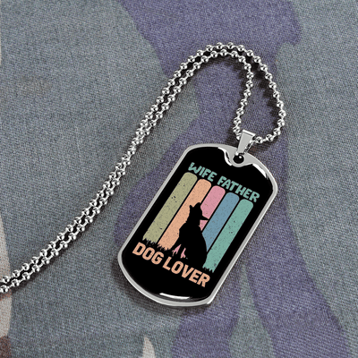 Wife Father Dog Lover Gift Stainless Steel or 18k Gold Dog Tag 24" Chain - Luxury Love Messages Dog Tag Gifts For Man, Woman