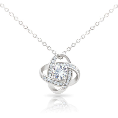 Apology To Wife Girlfriend My Love Love Knot Pendant Necklace Stainless Steel W Cz Stone - Luxury Love Knot Necklace Meanful Gift Idea For Her/Him