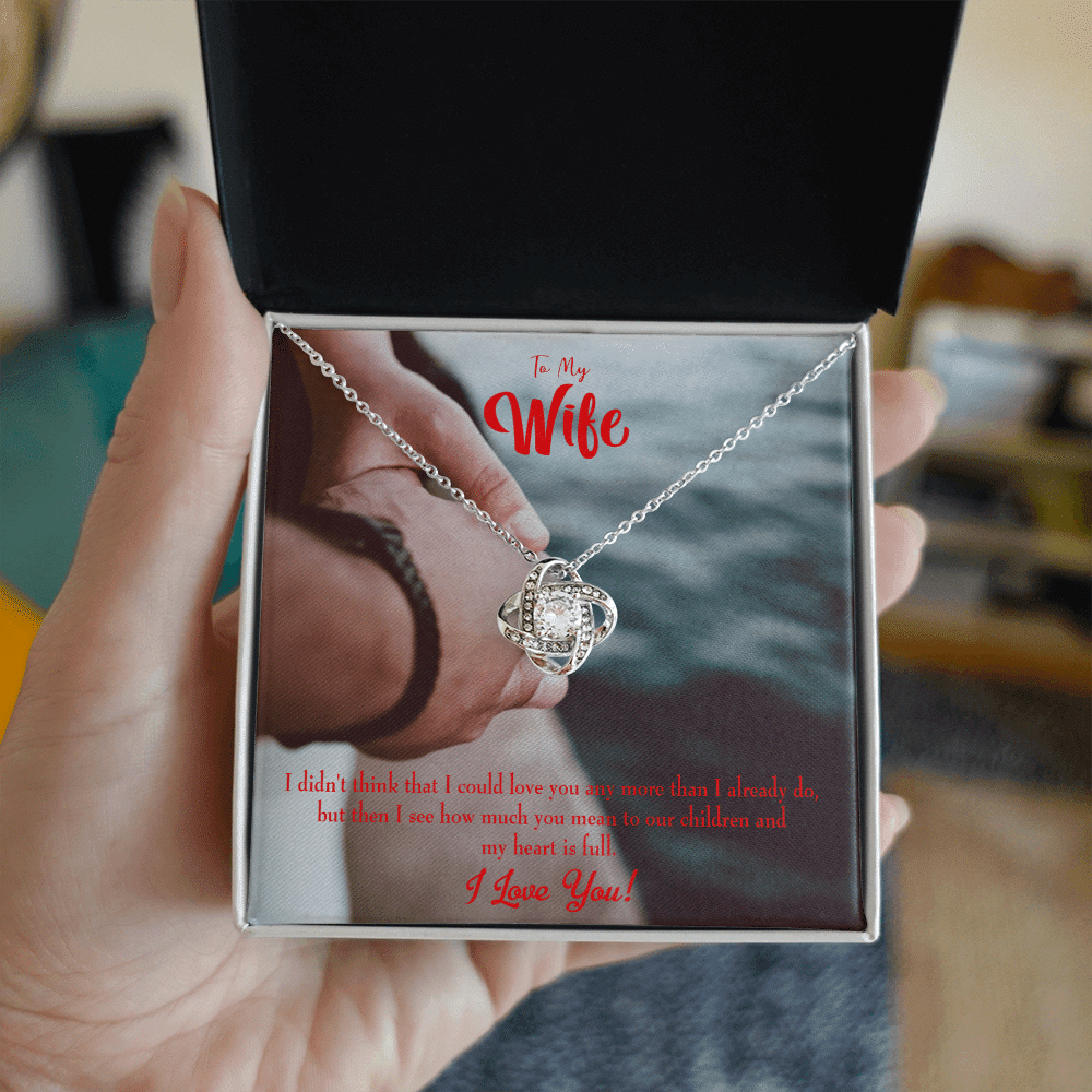 To My Wife Meaningful Wife Message Wife Infinity Knot Necklace Keepsake Message Card Stainless Steel Cz Pendant - Luxury Love Knot Necklace Meanful Gift Idea For Her/Him