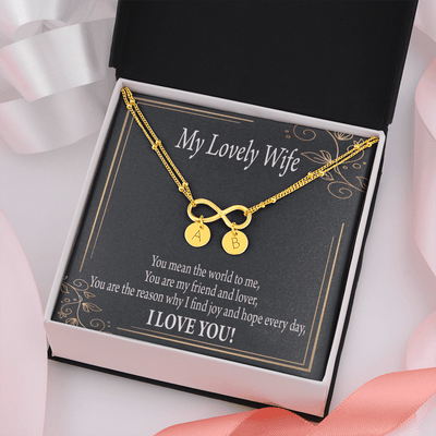 To My Wife You Are The Reason Infinity Bracelet With Initial Charms - Infinity Bracelet