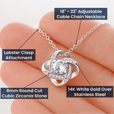 To My Wife Meaningful Wife Message Wife Infinity Knot Necklace Keepsake Message Card Stainless Steel Cz Pendant - Luxury Love Knot Necklace Meanful Gift Idea For Her/Him
