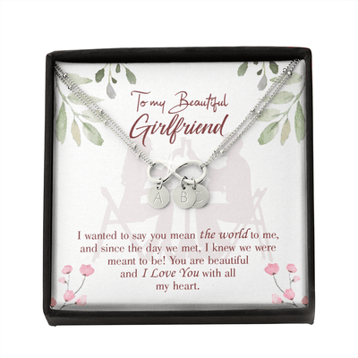 To My Girlfriend You Are My World Infinity Bracelet With Initial Charms - Infinity Bracelet