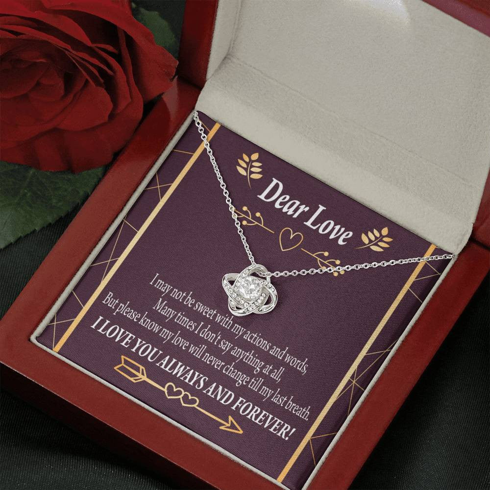 Apology To Wife Girlfriend My Love Love Knot Pendant Necklace Stainless Steel W Cz Stone - Luxury Love Knot Necklace Meanful Gift Idea For Her/Him