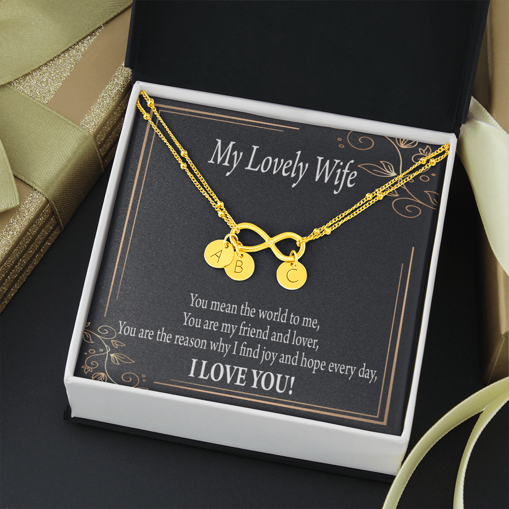 To My Wife You Are The Reason Infinity Bracelet With Initial Charms - Infinity Bracelet