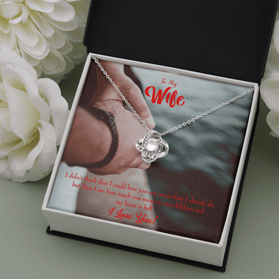 To My Wife Meaningful Wife Message Wife Infinity Knot Necklace Keepsake Message Card Stainless Steel Cz Pendant - Luxury Love Knot Necklace Meanful Gift Idea For Her/Him