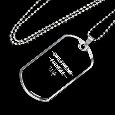 To My Girlfriend Girlfriend Fiance Wife Transparent Necklace Stainless Steel or 18k Gold Dog Tag 24" Chain - Luxury Love Messages Dog Tag Gifts For Man, Woman