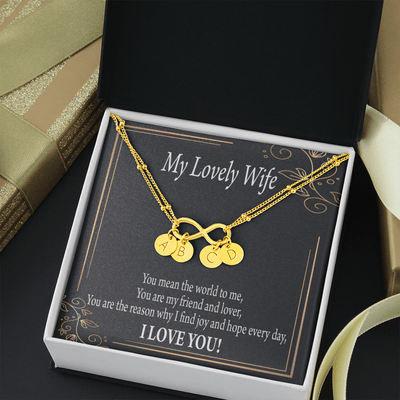 To My Wife You Are The Reason Infinity Bracelet With Initial Charms - Infinity Bracelet