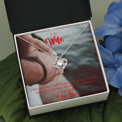 To My Wife Meaningful Wife Message Wife Infinity Knot Necklace Keepsake Message Card Stainless Steel Cz Pendant - Luxury Love Knot Necklace Meanful Gift Idea For Her/Him