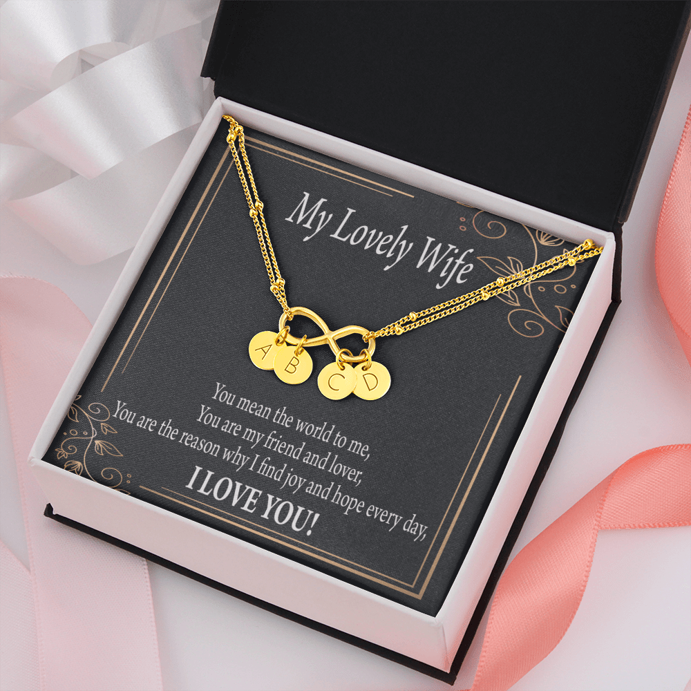 To My Wife You Are The Reason Infinity Bracelet With Initial Charms - Infinity Bracelet