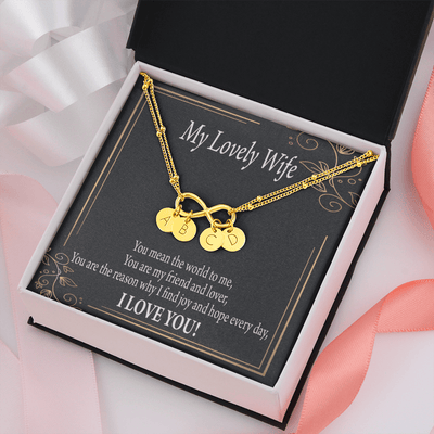 To My Wife You Are The Reason Infinity Bracelet With Initial Charms - Infinity Bracelet