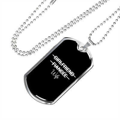 To My Girlfriend Girlfriend Fiance Wife Transparent Necklace Stainless Steel or 18k Gold Dog Tag 24" Chain - Luxury Love Messages Dog Tag Gifts For Man, Woman