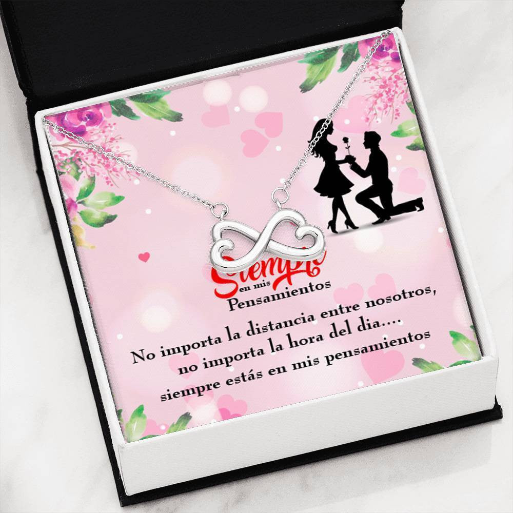 Siempre En Mis Pensamientos Spanish Necklace Infinity Pendant Stainless Steel Wife Gift - Infinity Love Necklace