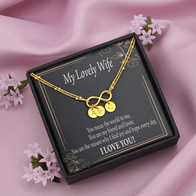 To My Wife You Are The Reason Infinity Bracelet With Initial Charms - Infinity Bracelet