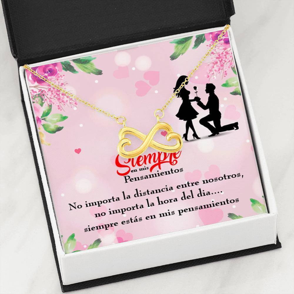Siempre En Mis Pensamientos Spanish Necklace Infinity Pendant Stainless Steel Wife Gift - Infinity Love Necklace