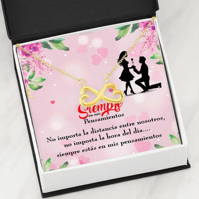Siempre En Mis Pensamientos Spanish Necklace Infinity Pendant Stainless Steel Wife Gift - Infinity Love Necklace