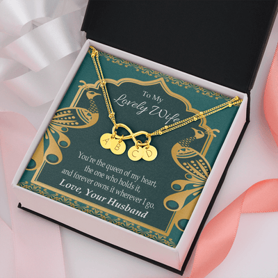 To My Wife To My Lovely Wife Infinity Bracelet With Initial Charms - Infinity Bracelet