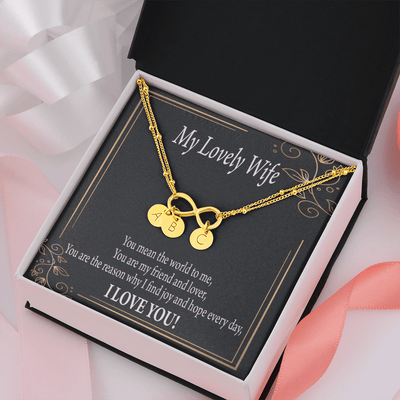 To My Wife You Are The Reason Infinity Bracelet With Initial Charms - Infinity Bracelet