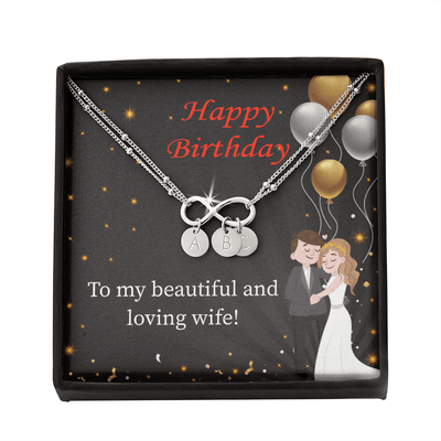 Beautiful And Loving Wife Infinity Bracelet With Initial Charms - Infinity Bracelet