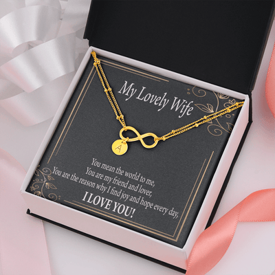 To My Wife You Are The Reason Infinity Bracelet With Initial Charms - Infinity Bracelet