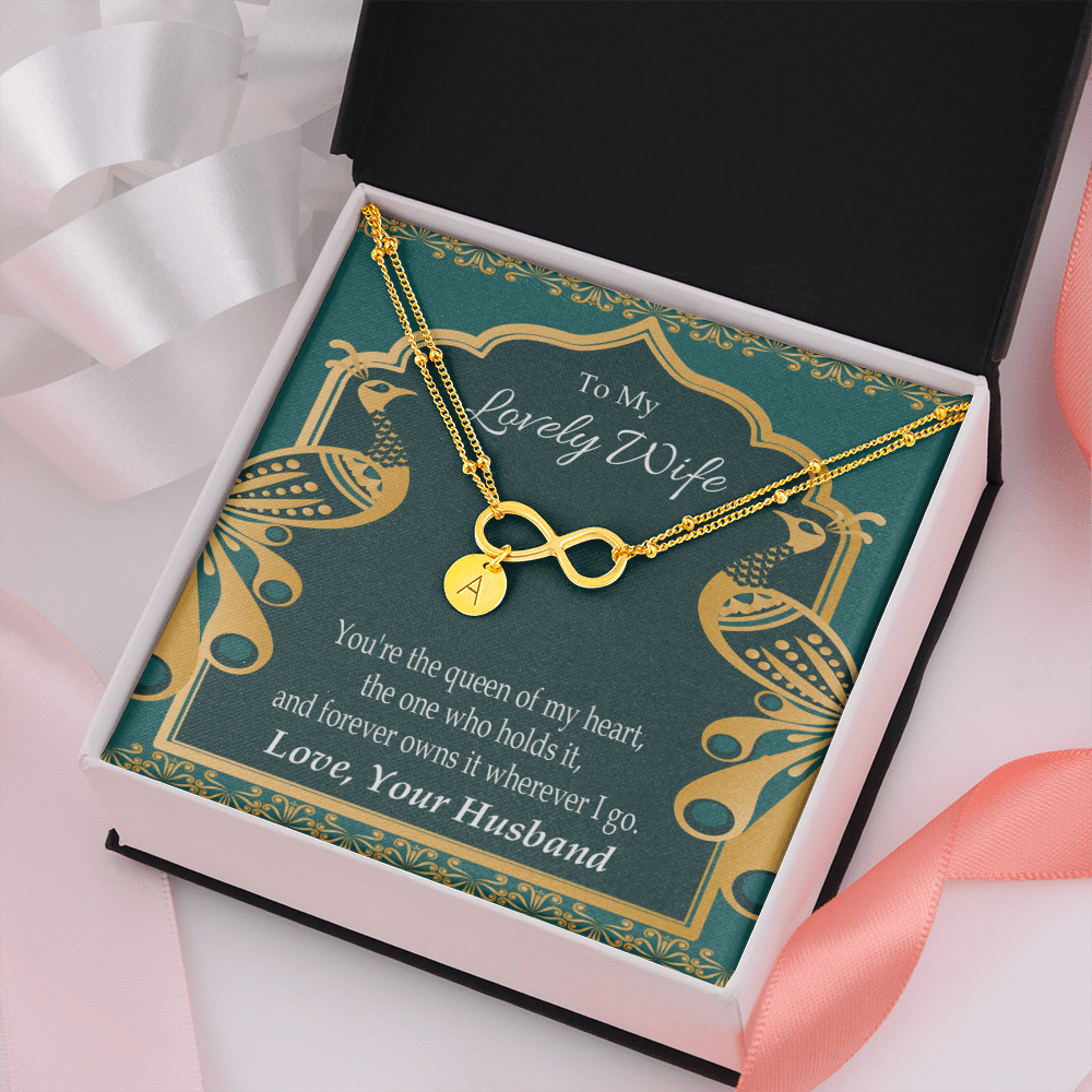 To My Wife To My Lovely Wife Infinity Bracelet With Initial Charms - Infinity Bracelet
