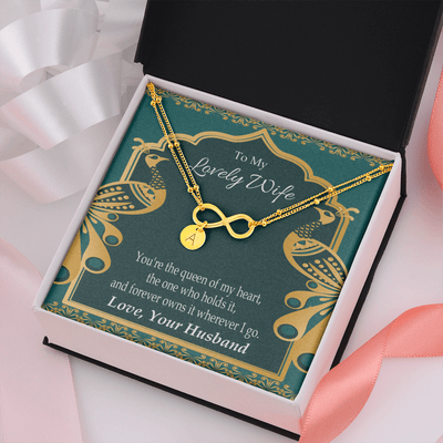 To My Wife To My Lovely Wife Infinity Bracelet With Initial Charms - Infinity Bracelet