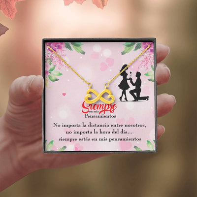 Siempre En Mis Pensamientos Spanish Necklace Infinity Pendant Stainless Steel Wife Gift - Infinity Love Necklace