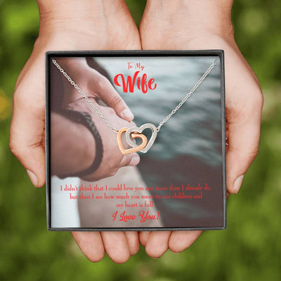 Wife Gift For Wife Birthday Meaningful Wife Message Inseparable Love Pendant 18k Rose Gold Finish 16� - Interlocking Hearts Necklace