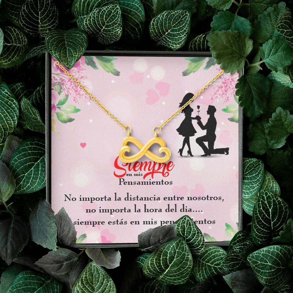 Siempre En Mis Pensamientos Spanish Necklace Infinity Pendant Stainless Steel Wife Gift - Infinity Love Necklace