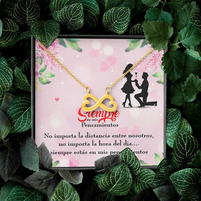 Siempre En Mis Pensamientos Spanish Necklace Infinity Pendant Stainless Steel Wife Gift - Infinity Love Necklace