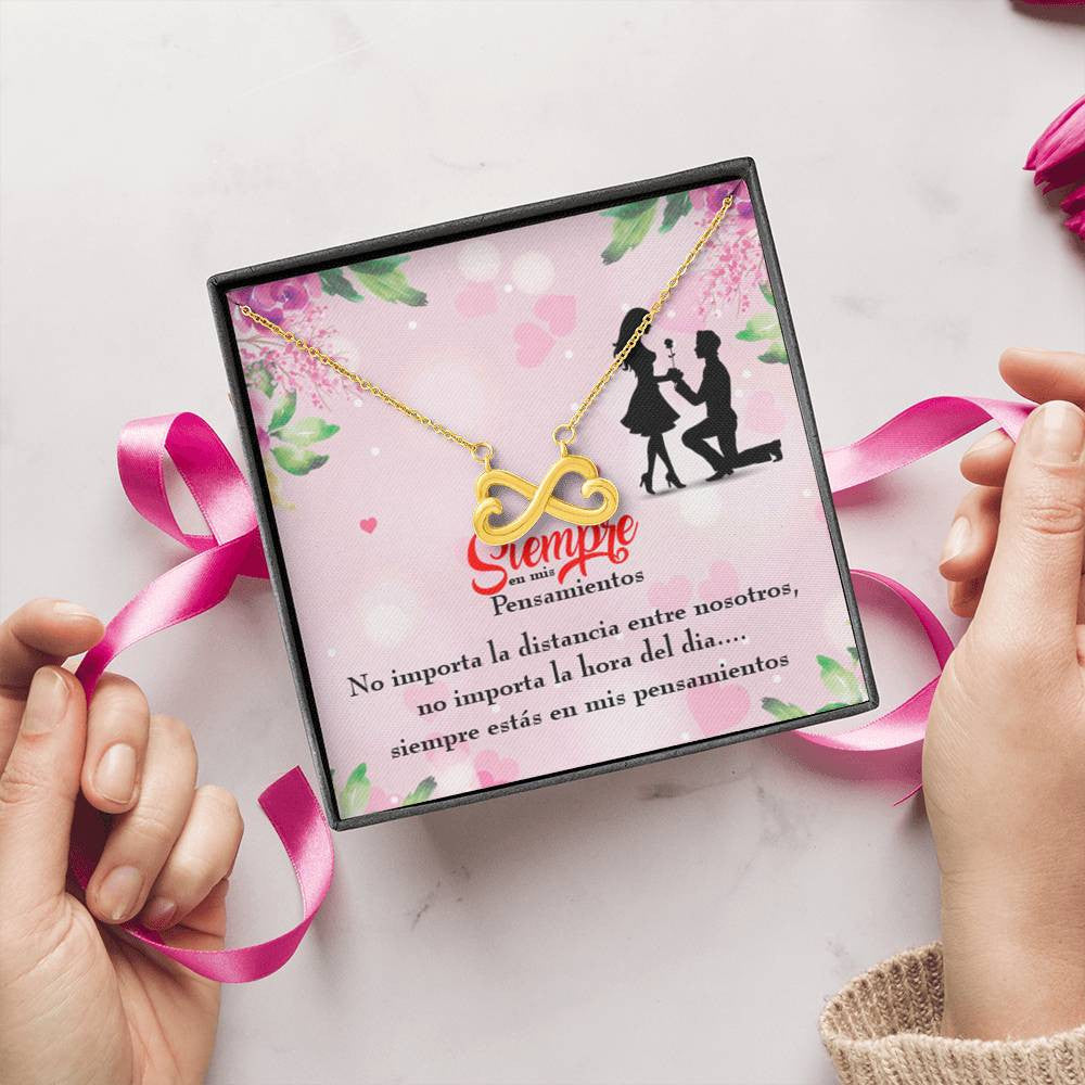 Siempre En Mis Pensamientos Spanish Necklace Infinity Pendant Stainless Steel Wife Gift - Infinity Love Necklace