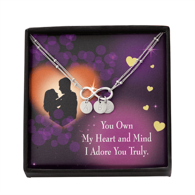 To My Wife Adore You Infinity Bracelet With Initial Charms - Infinity Bracelet