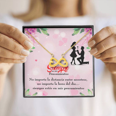 Siempre En Mis Pensamientos Spanish Necklace Infinity Pendant Stainless Steel Wife Gift - Infinity Love Necklace