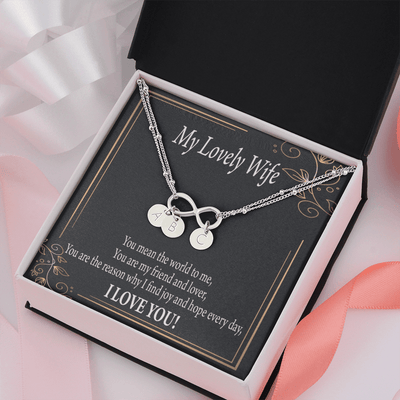 To My Wife You Are The Reason Infinity Bracelet With Initial Charms - Infinity Bracelet