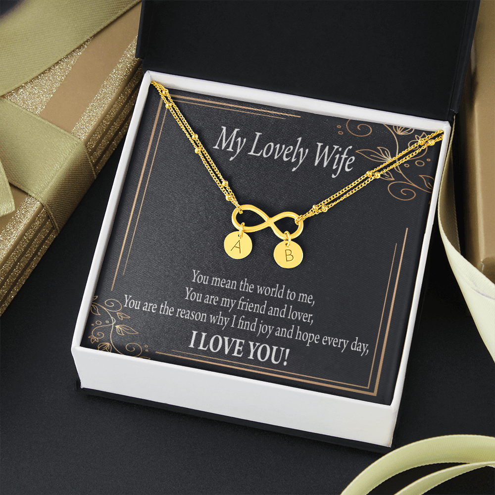 To My Wife You Are The Reason Infinity Bracelet With Initial Charms - Infinity Bracelet