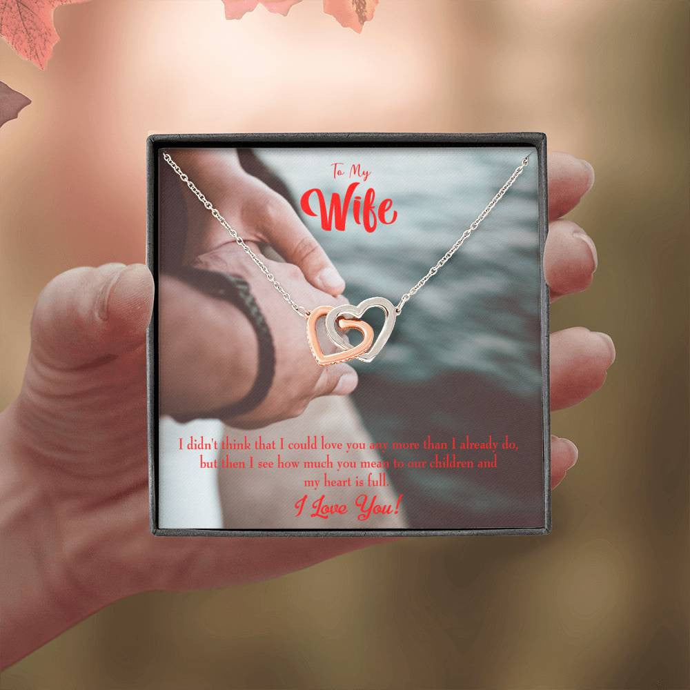 Wife Gift For Wife Birthday Meaningful Wife Message Inseparable Love Pendant 18k Rose Gold Finish 16� - Interlocking Hearts Necklace