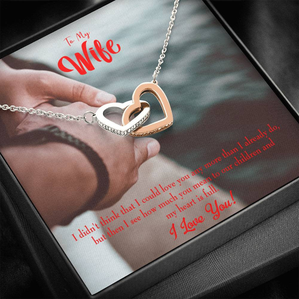 Wife Gift For Wife Birthday Meaningful Wife Message Inseparable Love Pendant 18k Rose Gold Finish 16� - Interlocking Hearts Necklace