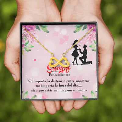 Siempre En Mis Pensamientos Spanish Necklace Infinity Pendant Stainless Steel Wife Gift - Infinity Love Necklace