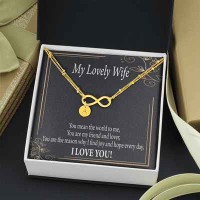 To My Wife You Are The Reason Infinity Bracelet With Initial Charms - Infinity Bracelet