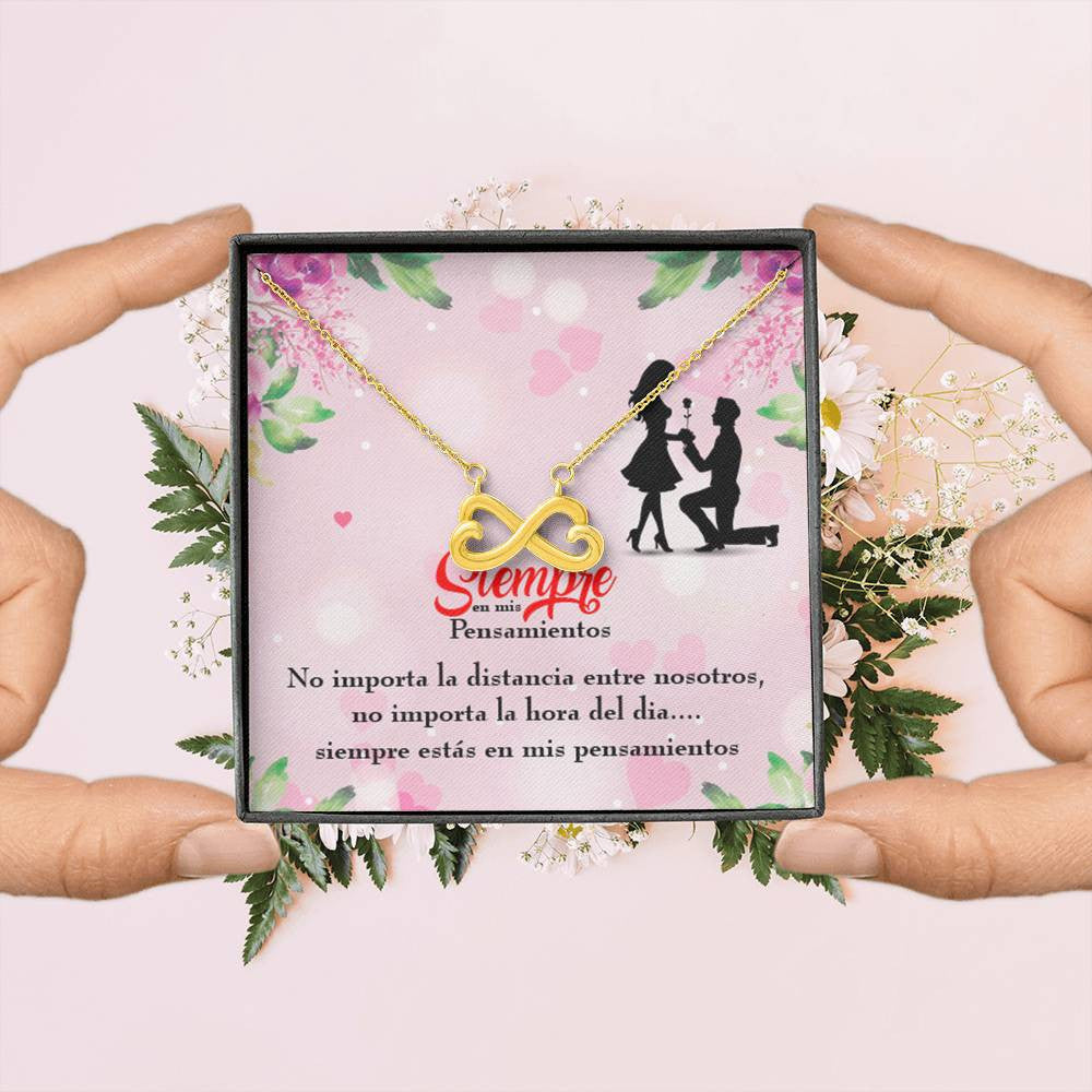 Siempre En Mis Pensamientos Spanish Necklace Infinity Pendant Stainless Steel Wife Gift - Infinity Love Necklace
