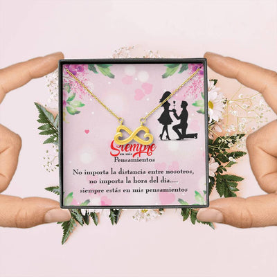 Siempre En Mis Pensamientos Spanish Necklace Infinity Pendant Stainless Steel Wife Gift - Infinity Love Necklace