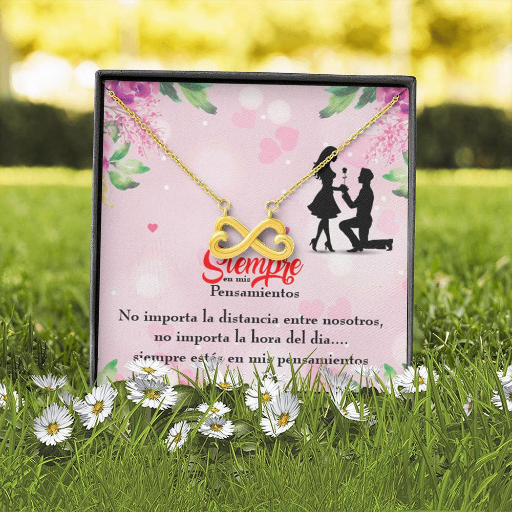Siempre En Mis Pensamientos Spanish Necklace Infinity Pendant Stainless Steel Wife Gift - Infinity Love Necklace