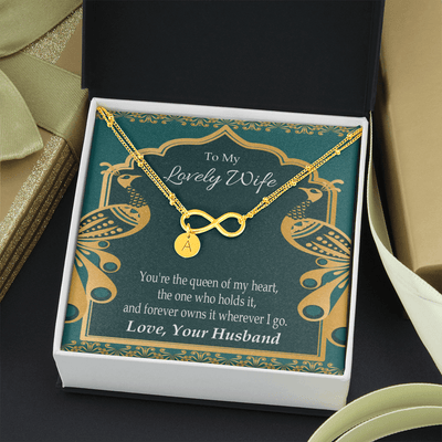 To My Wife To My Lovely Wife Infinity Bracelet With Initial Charms - Infinity Bracelet