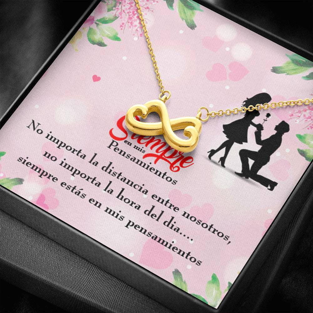 Siempre En Mis Pensamientos Spanish Necklace Infinity Pendant Stainless Steel Wife Gift - Infinity Love Necklace