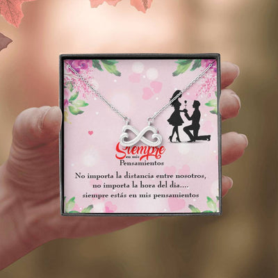Siempre En Mis Pensamientos Spanish Necklace Infinity Pendant Stainless Steel Wife Gift - Infinity Love Necklace